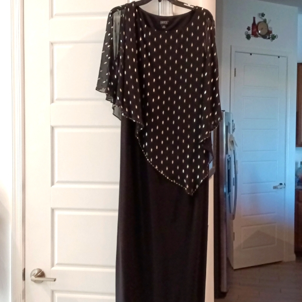 Black gown with attached cape